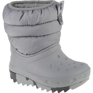 ŠEDÉ DĚTSKÉ SNĚHULE CROCS CLASSIC NEO PUFF BOOT TODDLER 207683-007 Velikost: ONE SIZE