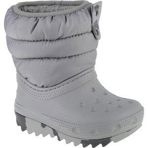 ŠEDÉ DĚTSKÉ SNĚHULE CROCS CLASSIC NEO PUFF BOOT TODDLER 207683-007 Velikost: 23/24