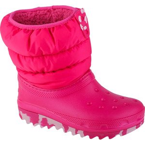 TMAVĚ RŮŽOVÉ SNĚHULE CROCS CLASSIC NEO PUFF BOOT KIDS 207684-6X0 Velikost: 33/34