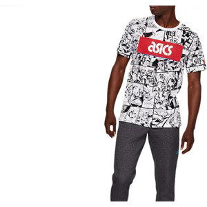 BÍLÉ TRIČKO ASICS TF M GRAPHIC SS 1 TEE 2191A260-101 Velikost: M