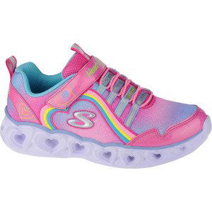 RŮŽOVÉ DÍVČÍ SVÍTÍCÍ TENISKY SKECHERS HEART LIGHTS-RAINBOW LUX 302308L-PKMT Velikost: 33