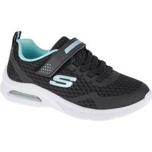 ČERNO-TYRKYSOVÉ DÍVČÍ TENISKY SKECHERS MICROSPEC MAX 302377L-BLK Velikost: 28