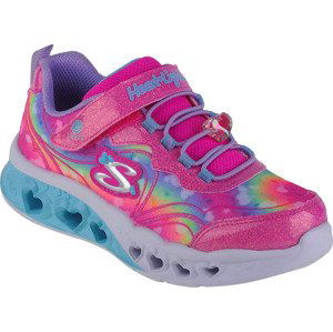 RŮŽOVÉ DÍVČÍ SVÍTÍCÍ TENISKY SKECHERS FLUTTER HEART LIGHTS-GROOVY SWIRL 303253L-HPLV Velikost: 32