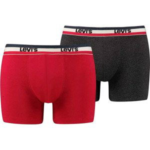 ČERVENO-ŠEDÁ SADA BOXEREK LEVI'S BOXER 2 PAIRS BRIEFS 37149-0205 Velikost: S