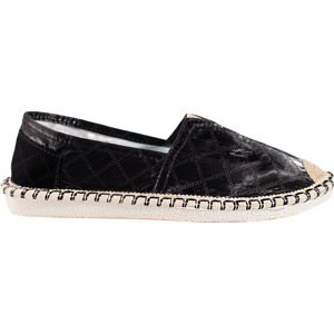 DÁMSKÉ ČERNÉ LAKOVANÉ ESPADRILKY HZL501B Velikost: 39