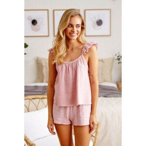 Světle růžové letní pyžamo z mušelínu Velikost: XL