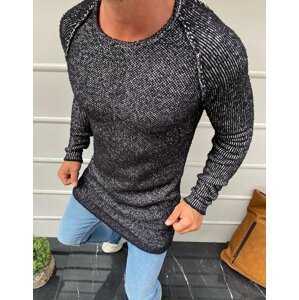 Tmavě šedý pánský svetr s raglánovými rukávy WX1583 Velikost: S