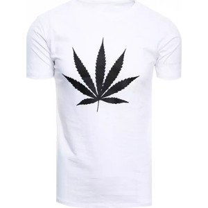 BÍLÉ TRIČKO S POTISKEM WEED RX4929 Velikost: 2XL