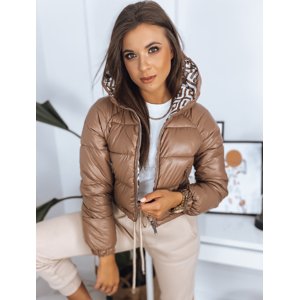 HNĚDÁ OBOUSTRANNÁ CROP BUNDA HERMES TY3007 Velikost: L