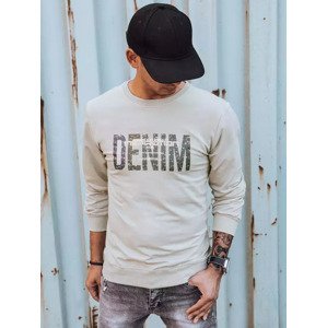 BÉŽOVÁ MIKINA S NÁPISEM DENIM BX5357 Velikost: M