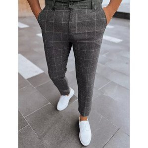Tmavě šedé kostkované pánské chino kalhoty UX3963 Velikost: 32