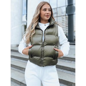 TMAVÁ KHAKI PROŠÍVANÁ VESTA WILLOW TY3799 Velikost: 2XL