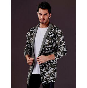 ŠEDÝ SVETR S MASKÁČOVÝM MOTIVEM MH-SW-0929.07-GREY Velikost: M