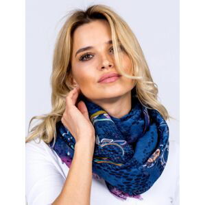 TMAVĚ MODRÝ DÁMSKÝ VZOROVANÝ ŠÁTEK AT-CH-F75105.52-NAVY Velikost: ONE SIZE