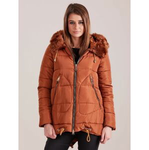 DÁMSKÁ ZIMNÍ HNĚDÁ BUNDA YP-KR-BX4194.04P-BROWN Velikost: S