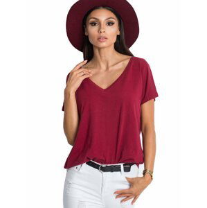 DÁMSKÉ TMAVĚ ČERVENÉ TRIČKO RV-TS-4832.16P-BURGUNDY Velikost: M