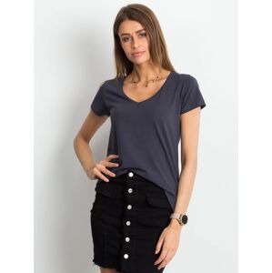 DÁMSKÉ TMAVĚ ŠEDÉ TRIČKO RV-TS-4837.30P-DARK GREY Velikost: XS