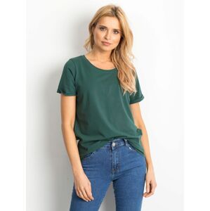 DÁMSKÉ TMAVĚ ZELENÉ TRIČKO RV-TS-4838.17P-DARK GREEN Velikost: XS