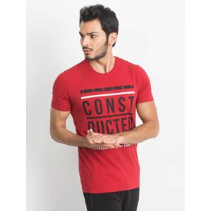 TOMMY LIFE ČERVENÉ PÁNSKÉ TRIČKO S POTISKEM 298-TS-TL-87310.03X-RED Velikost: S