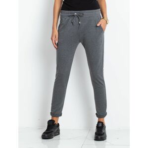 DÁMSKÉ TMAVĚ ŠEDÉ TEPLÁKY -RV-DR-3698.09X-DARK GRAY Velikost: S