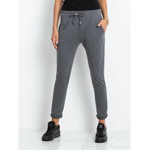 DÁMSKÉ TMAVĚ ŠEDÉ TEPLÁKY -RV-DR-3698.09X-DARK GRAY Velikost: M