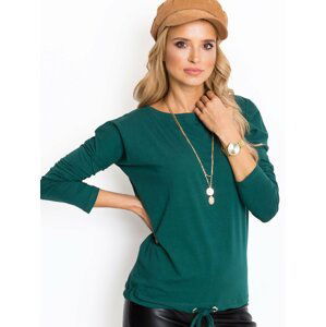 DÁMSKÉ ZELENÉ TRIČKO NA ZAVÁZÁNÍ V PASE RV-BZ-5122.05P-DARK GREEN Velikost: XS