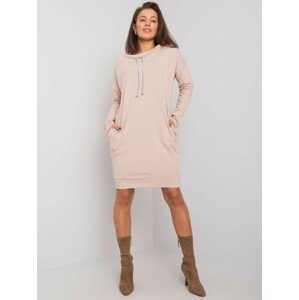 BÉŽOVÉ MIKINOVÉ ŠATY RV-TU-4444.30P-BEIGE Velikost: L/XL