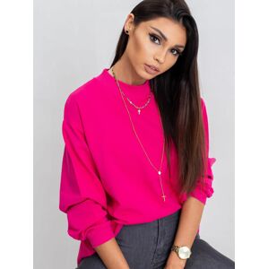 DÁMSKÁ DELŠÍ RŮŽOVÁ MIKINA RV-BL-5185.79P-FUCHSIA Velikost: S/M