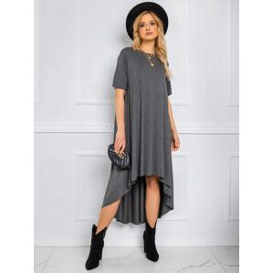 TMAVĚ ŠEDÉ DÁMSKÉ ŠATY RV-SK-R4889.09-DARK GRAY Velikost: S/M