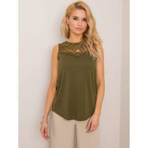 DÁMSKÝ KHAKI TOP S KRAJKOU TW-TP-G070.79P-KHAKI Velikost: L