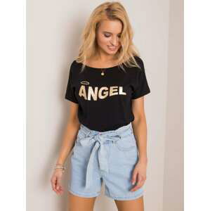 DÁMSKÉ ČERNÉ TRIČKO ANGEL RV-TS-5658.29P-BLACK Velikost: S