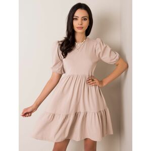 DÁMSKÉ BÉŽOVÉ ŠATY RV-SK-5587.93-BEIGE Velikost: XL