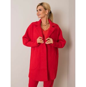 DÁMSKÝ ČERVENÝ KABÁT MBM-PL-1517.00P-RED Velikost: ONE SIZE