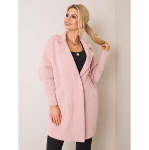 DÁMSKÝ RŮŽOVÝ KABÁT MBM-PL-1517.00P-PINK Velikost: ONE SIZE