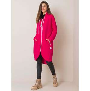 RŮŽOVÁ DÁMSKÁ DLOUHÁ MIKINA NA ZIP RV-BL-4742.20P-FUCHSIA Velikost: S/M