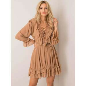 SVĚTLE HNĚDÉ DÁMSKÉ ŠATY TW-SK-BI-0761.92-CAMEL Velikost: ONE SIZE