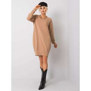 HNĚDÉ MIKINOVÉ ŠATY RV-TU-5184.93P-BROWN Velikost: S/M