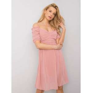 Růžové šifonové šaty 322-SK-1768.69P-pink Velikost: L