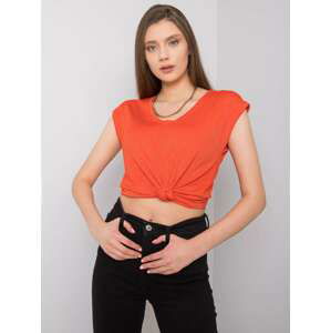 ORANŽOVÉ DÁMSKÉ TRIČKO S KRÁTKÝM RUKÁVEM 37-TS-190221.90-ORANGE Velikost: XS