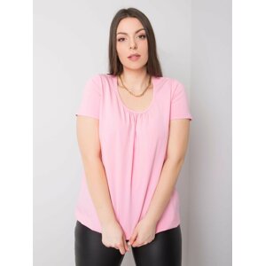 RŮŽOVÉ DÁMSKÉ TRIČKO S KRÁTKÝM RUKÁVEM RV-TS-6320.85P-PINK Velikost: XL