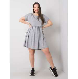 ŠEDÉ DÁMSKÉ BASIC ŠATY -RV-SK-6292.09P-GREY Velikost: 2XL