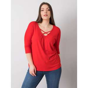 ČERVENÁ DÁMSKÁ HALENKA RV-BZ-6329.43P-RED Velikost: 2XL