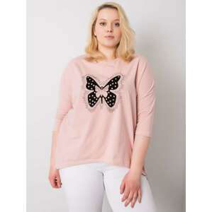 SVĚTLE RŮŽOVÁ HALENKA S MOTÝLEM RV-BZ-6383.49-PINK Velikost: ONE SIZE