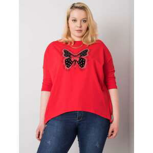 ČERVENÁ HALENKA S MOTÝLEM -RV-BZ-6383.49-RED Velikost: ONE SIZE