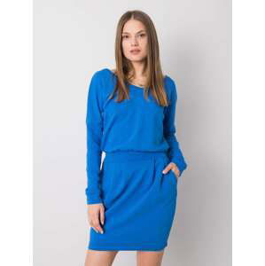 Modré dámské šaty s vázáním RV-SK-6037.18X-blue Velikost: M
