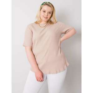 BÉŽOVÉ DÁMSKÉ TRIČKO S KRÁTKÝM RUKÁVEM RV-BZ-6323.92-BEIGE Velikost: 2XL