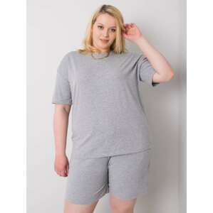 ŠEDÉ DÁMSKÉ BASIC TRIČKO S KRÁTKÝMI RUKÁVY RV-TS-6318.00X-GRAY Velikost: 2XL