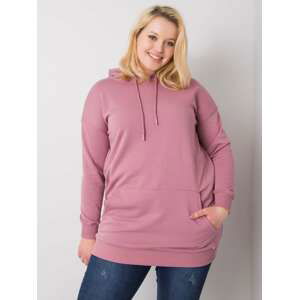 STARORŮŽOVÁ DELŠÍ BASIC MIKINA RV-BL-6338.19X-OLD ROSE Velikost: 3XL