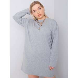 ŠEDÉ BASIC ŠATY S DLOUHÝM RUKÁVEM RV-SK-6321.93-GREY Velikost: 3XL