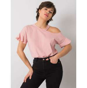 RŮŽOVÉ DÁMSKÉ TRIČKO S PRŮSTŘIHEM FA-BZ-6946.93P-PINK Velikost: ONE SIZE